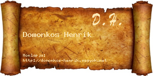 Domonkos Henrik névjegykártya